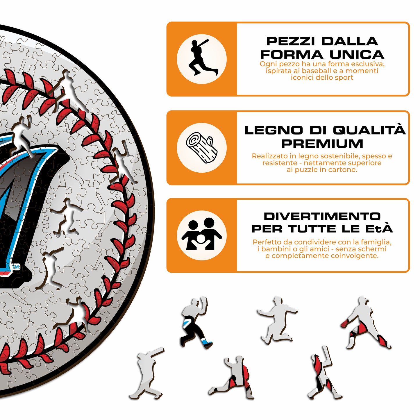 Miami Marlins™ Palla - Puzzle di Legno