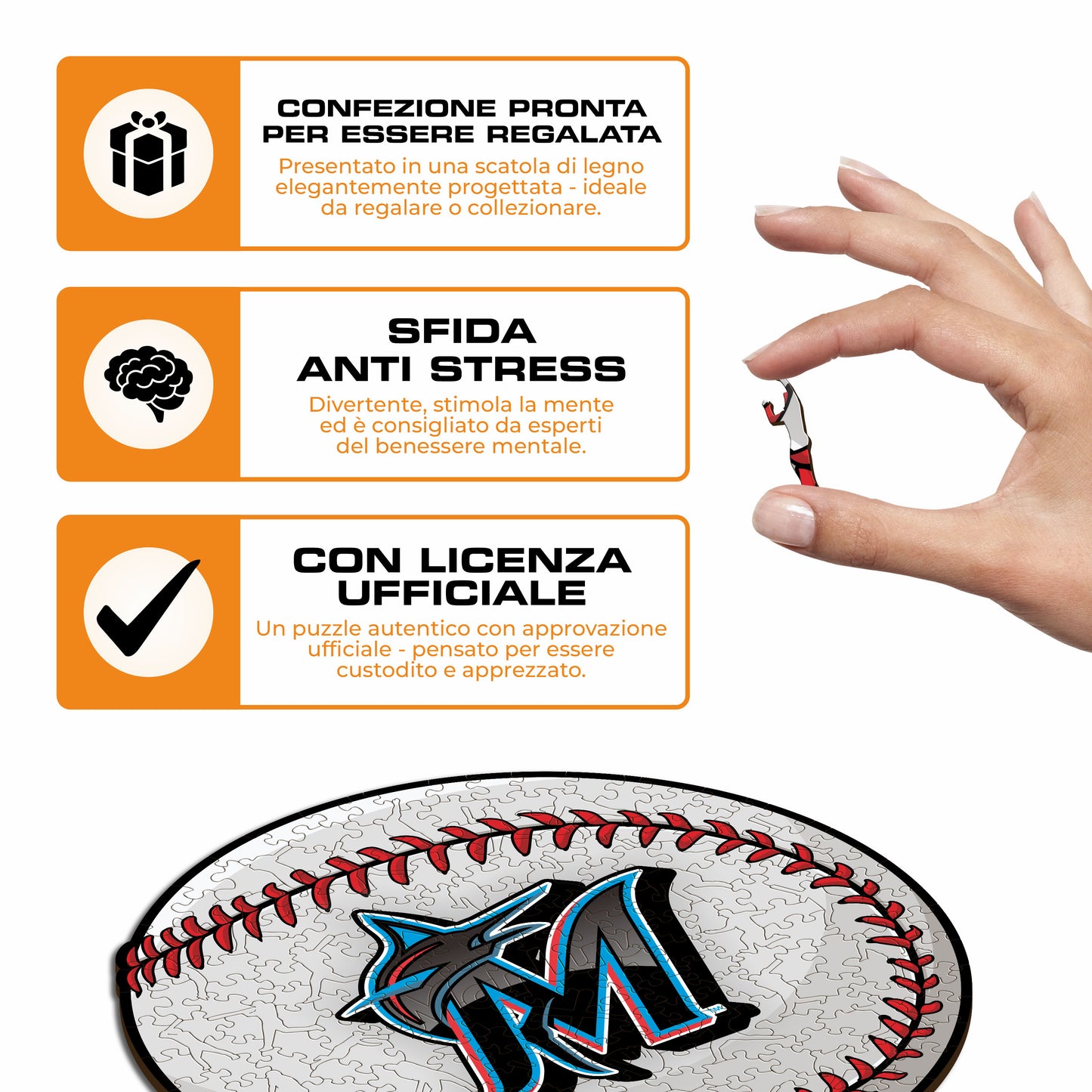 Miami Marlins™ Palla - Puzzle di Legno