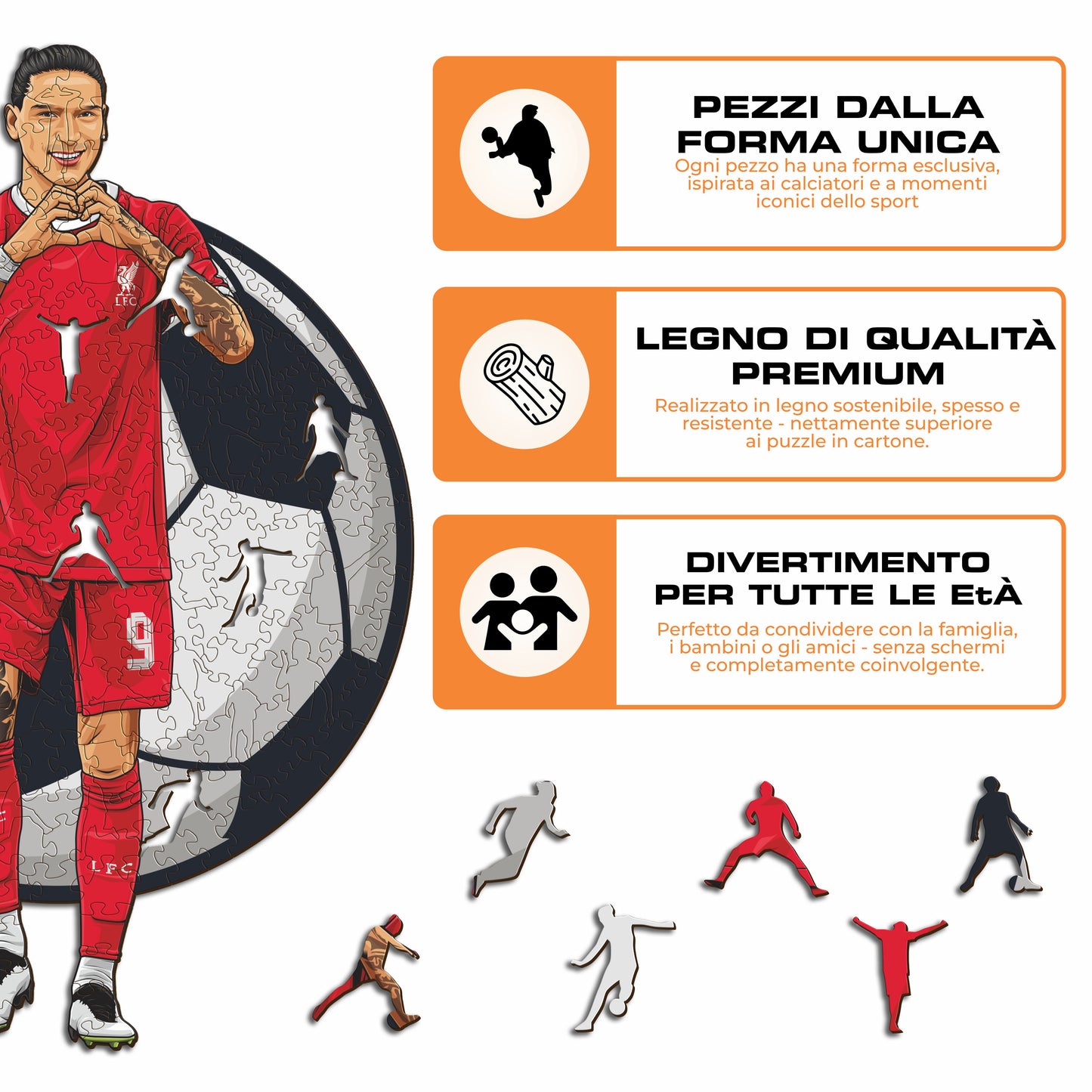 Darwin Nuñez - Puzzle di Legno