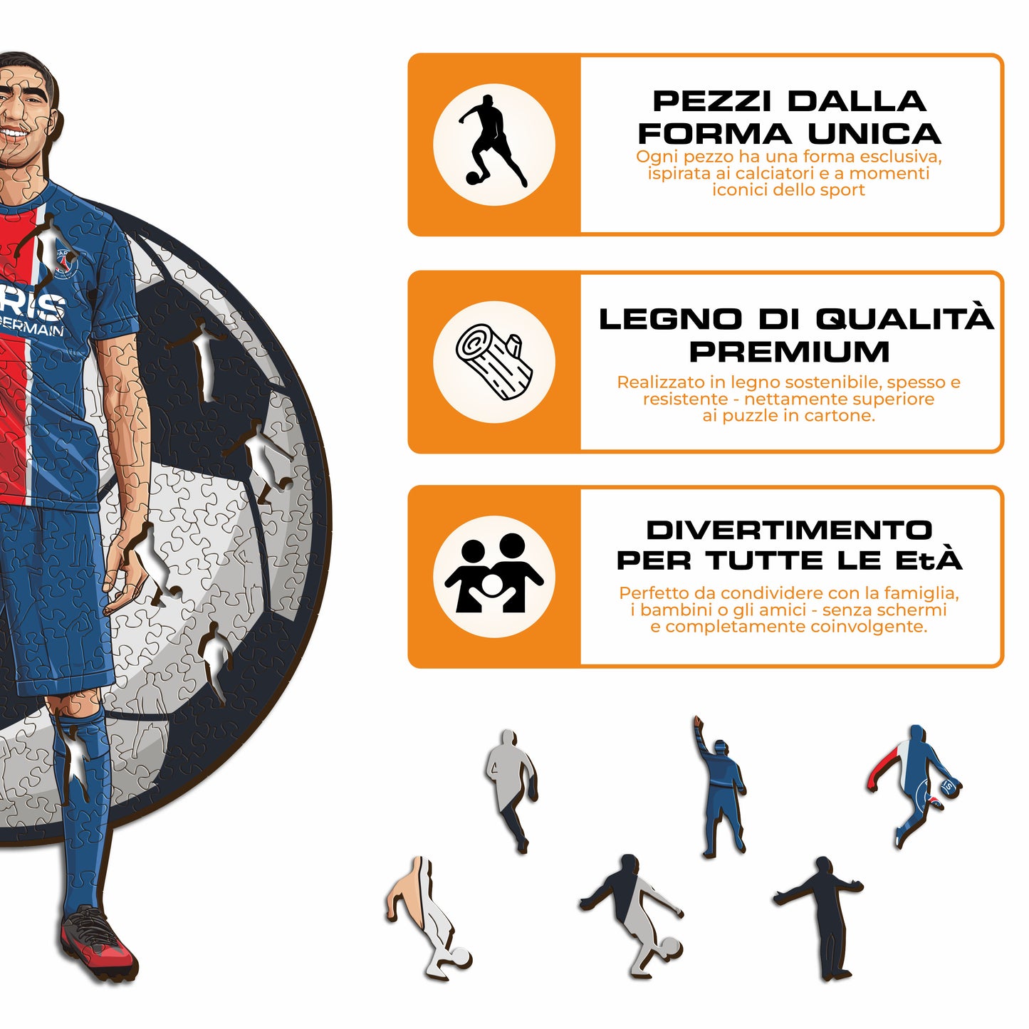 Achraf Hakimi - Puzzle di Legno