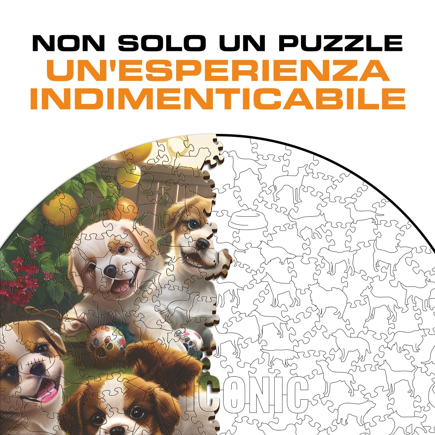 Cagnolini in Giardino - Puzzle di Legno