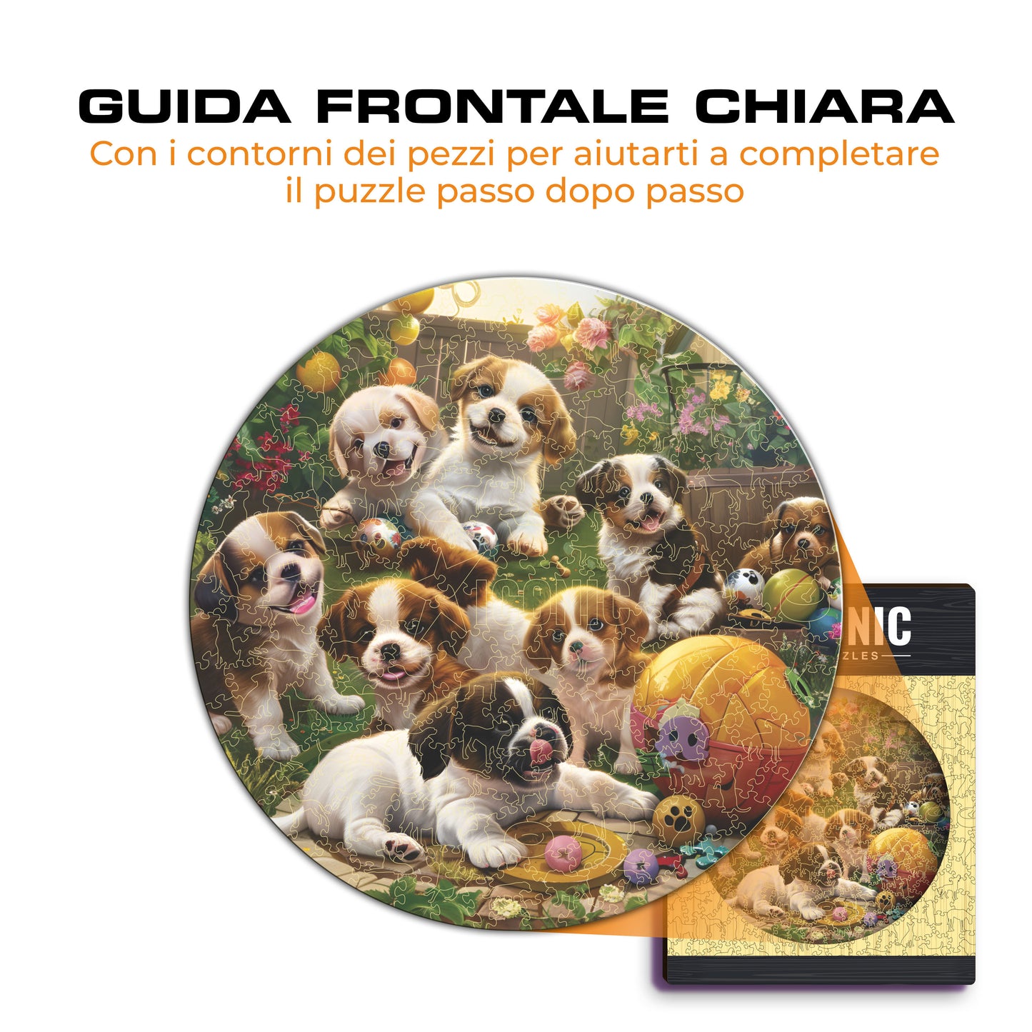 Cagnolini in Giardino - Puzzle di Legno