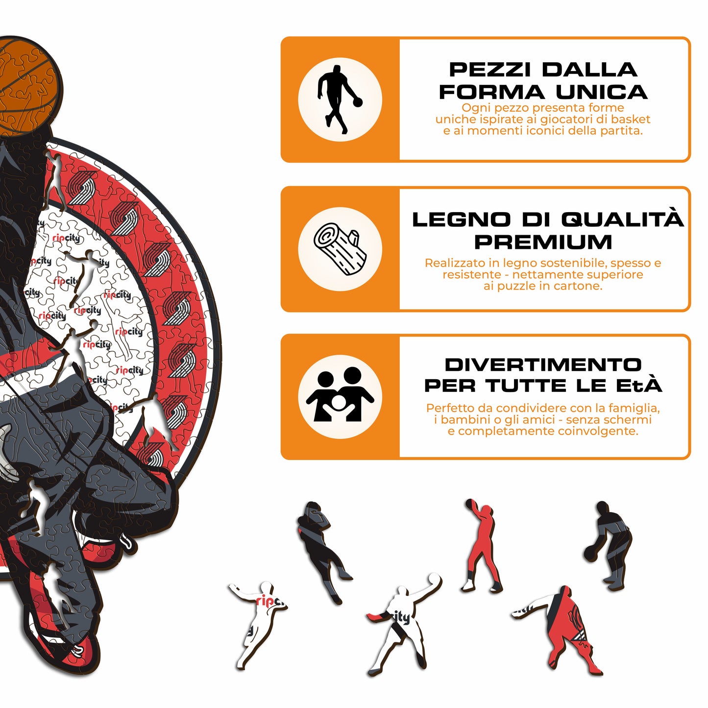 Portland Trail Blazers™ Mascotte - Puzzle di Legno
