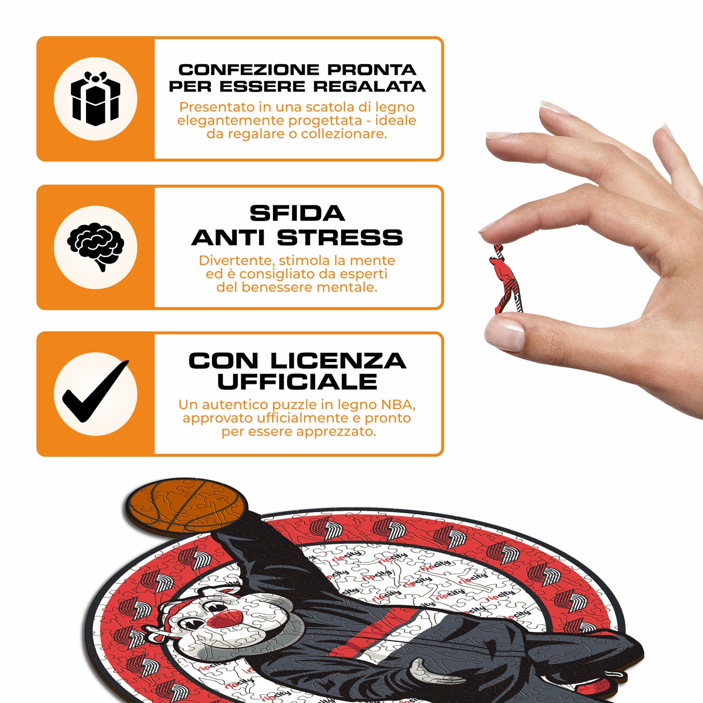 Portland Trail Blazers™ Mascotte - Puzzle di Legno