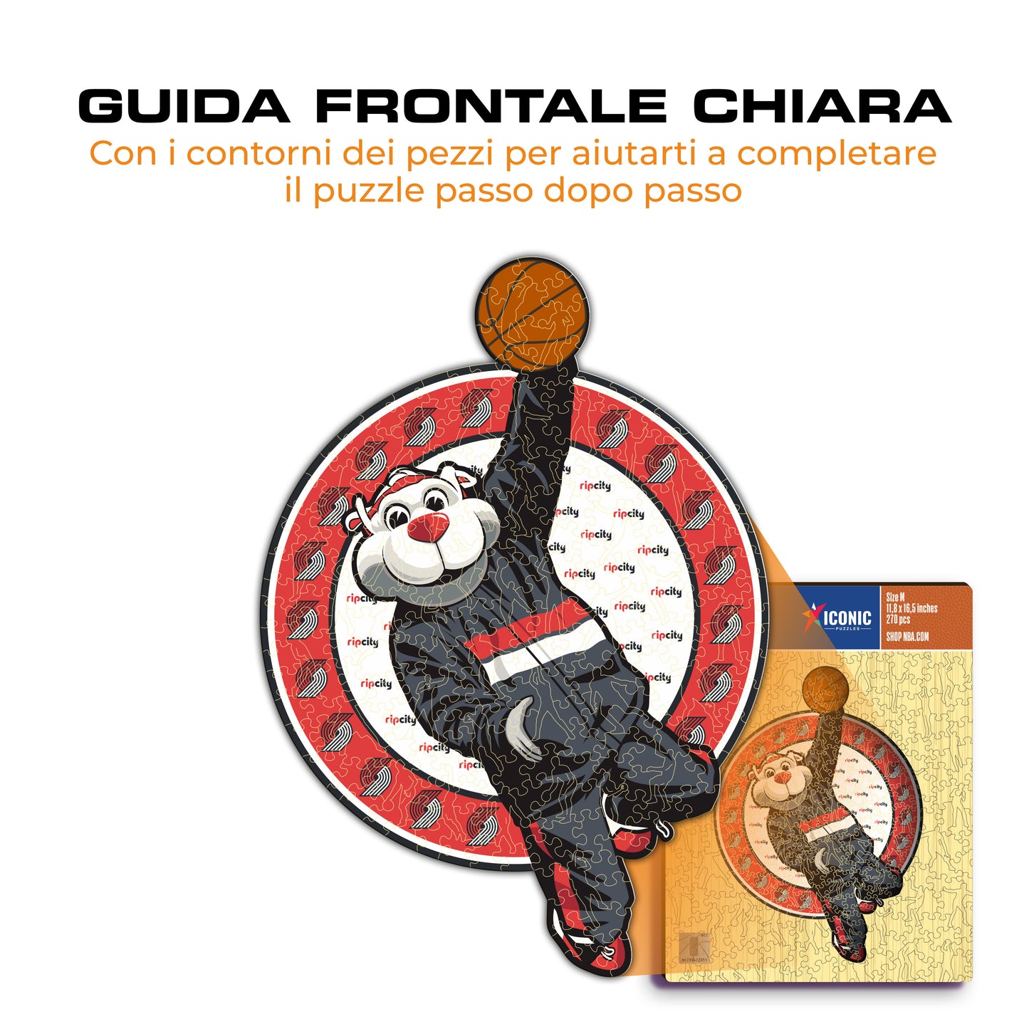 Portland Trail Blazers™ Mascotte - Puzzle di Legno