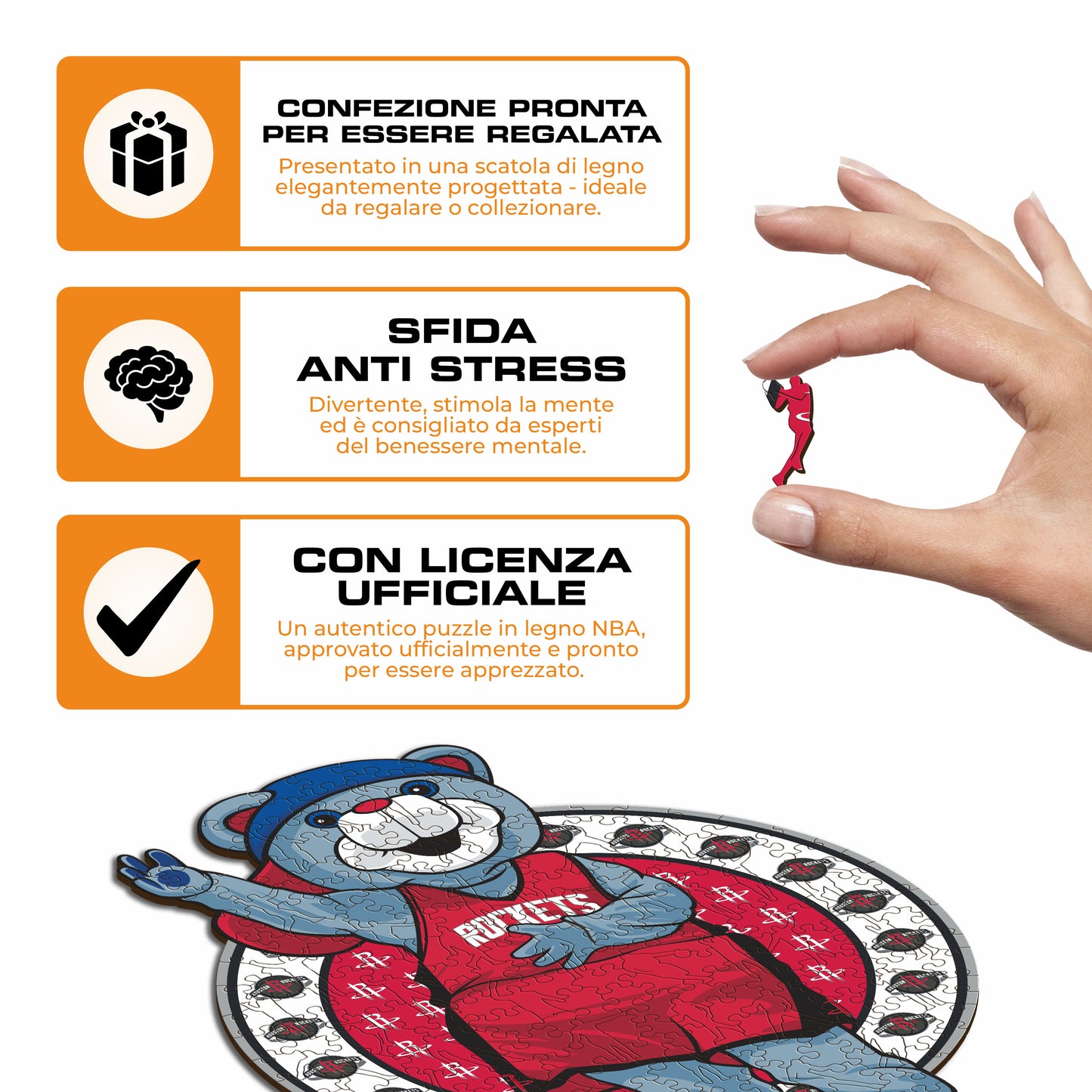 Houston Rockets™ Mascotte - Puzzle di Legno