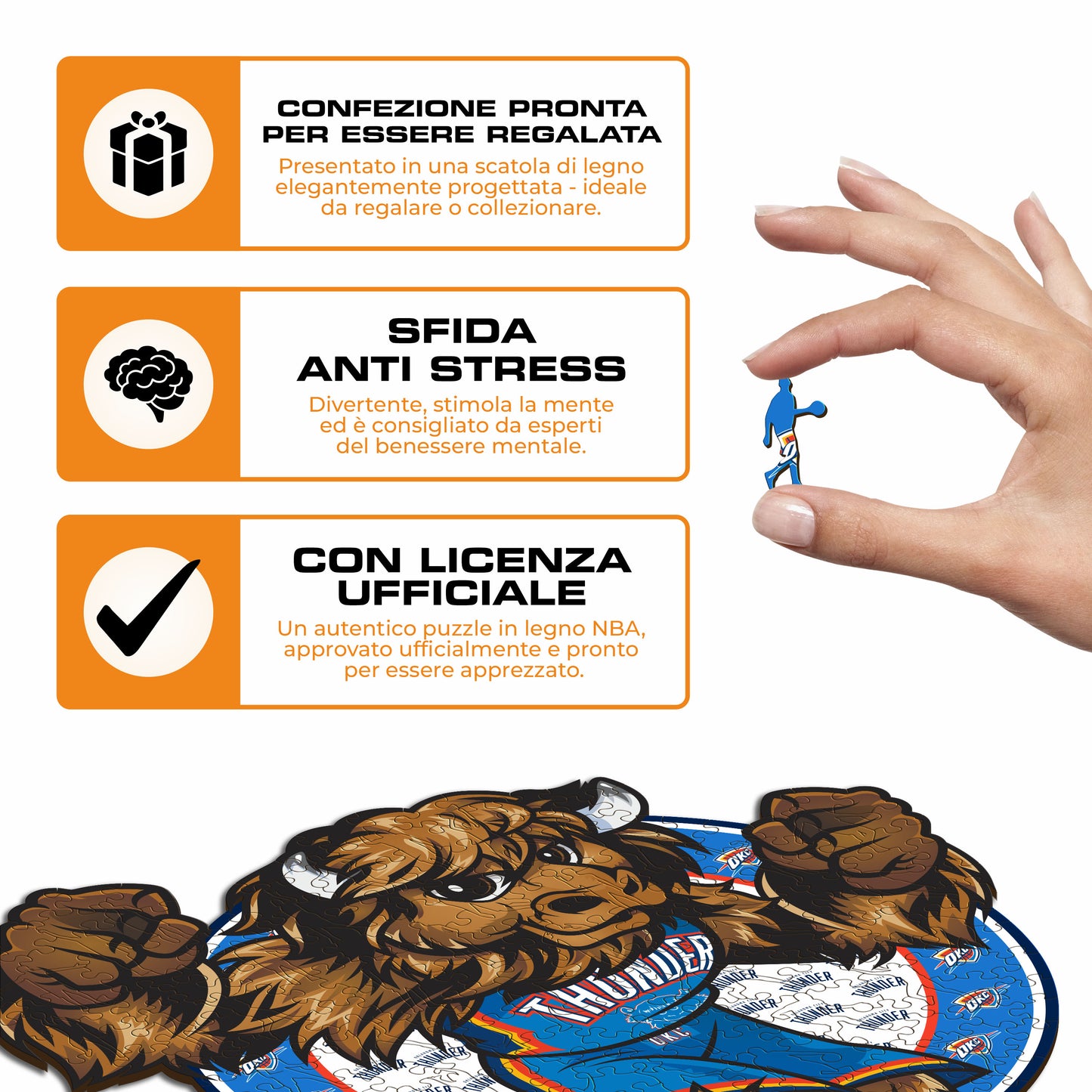 Oklahoma City Thunder™ Mascotte - Puzzle di Legno