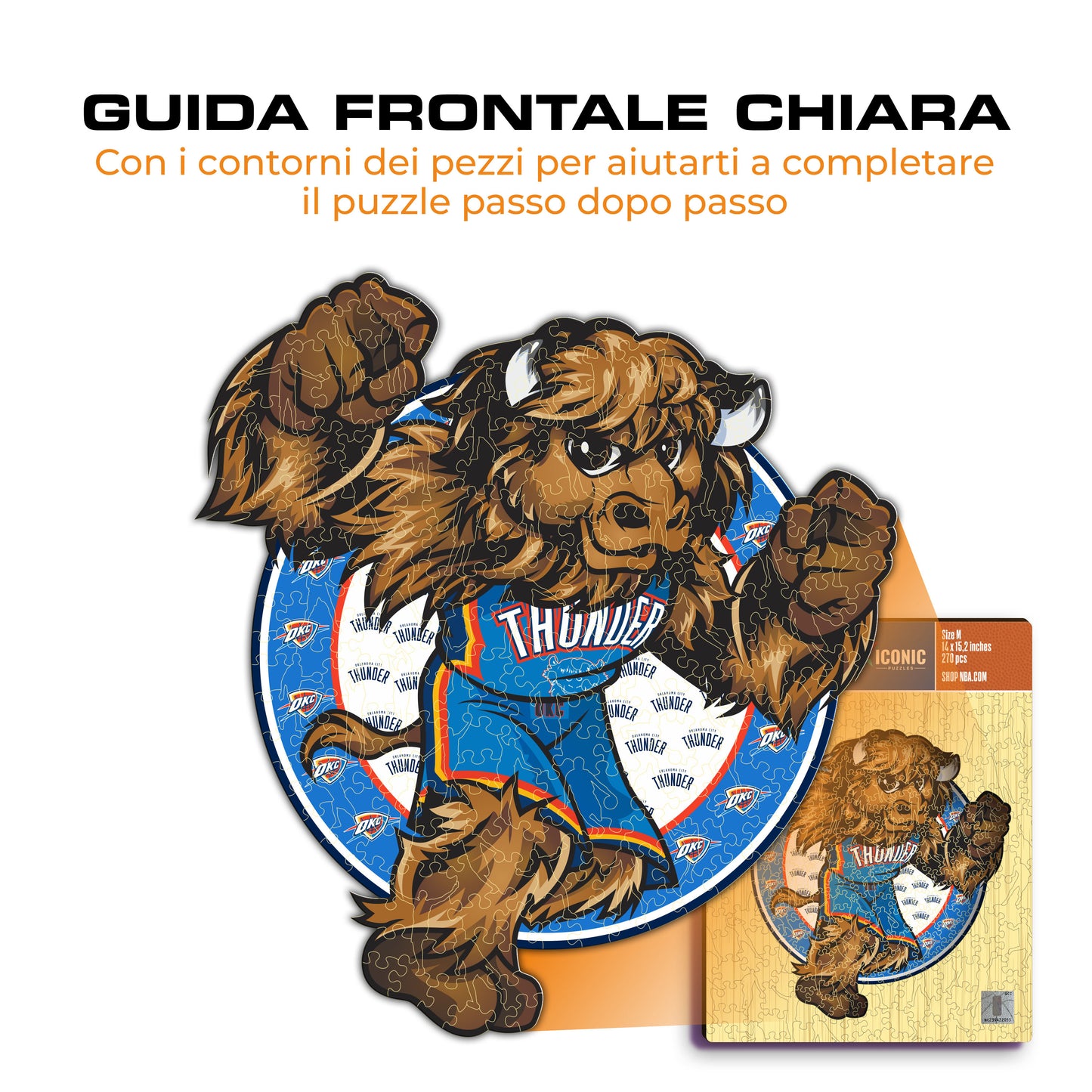 Oklahoma City Thunder™ Mascotte - Puzzle di Legno