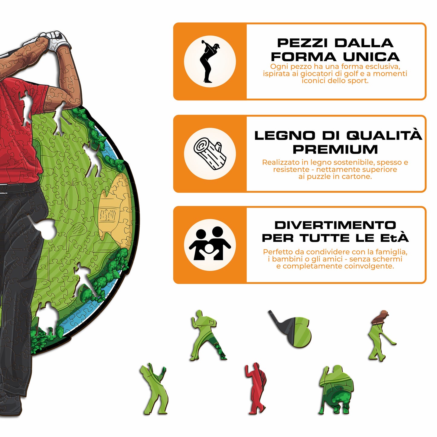 Tiger Woods - Puzzle di Legno