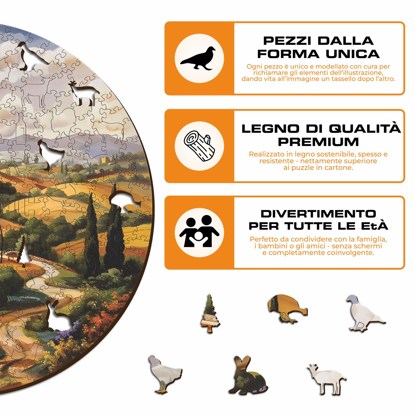 Toscana - Puzzle di Legno