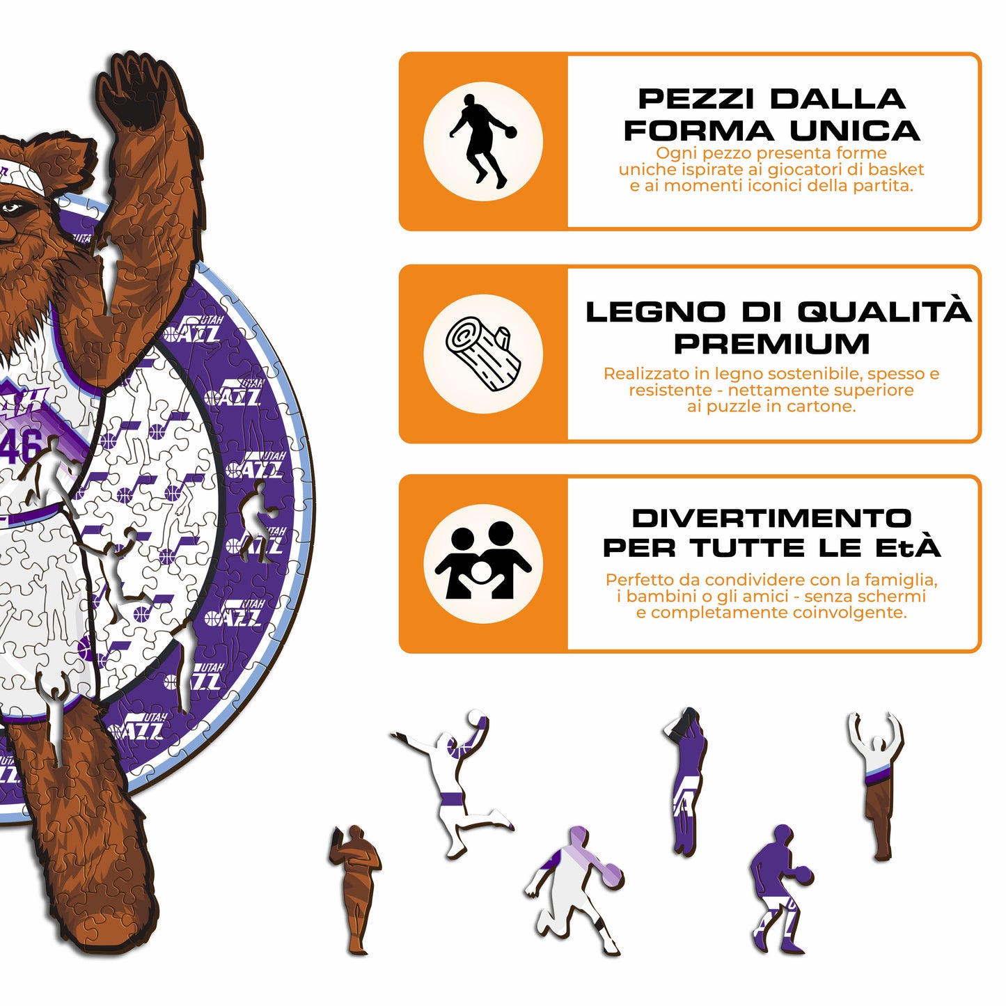 Utah Jazz™ Mascotte - Puzzle di Legno