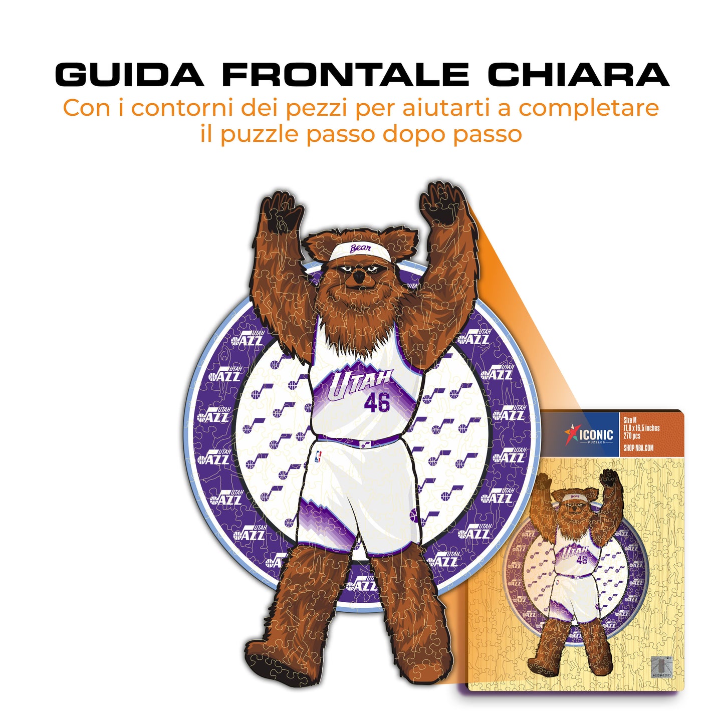 Utah Jazz™ Mascotte - Puzzle di Legno
