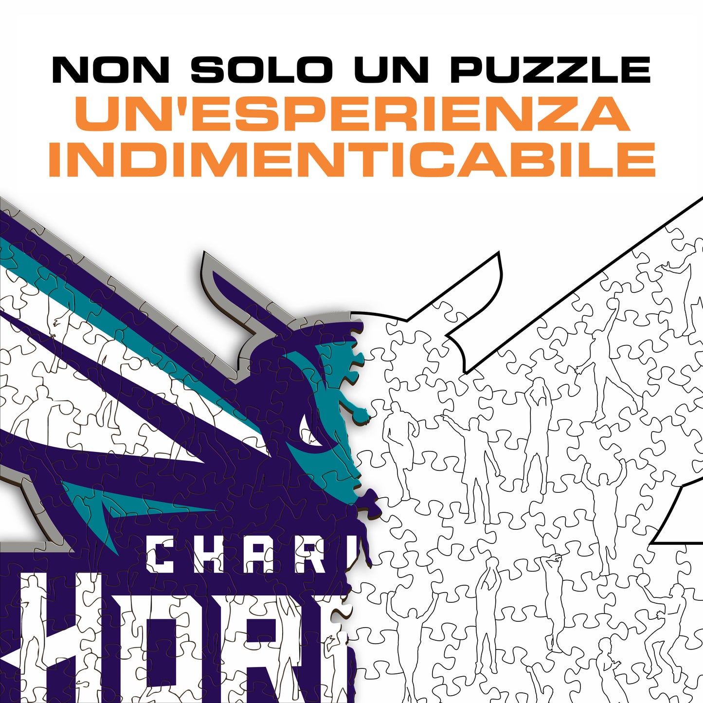 Charlotte Hornets™ Logo - Puzzle di Legno