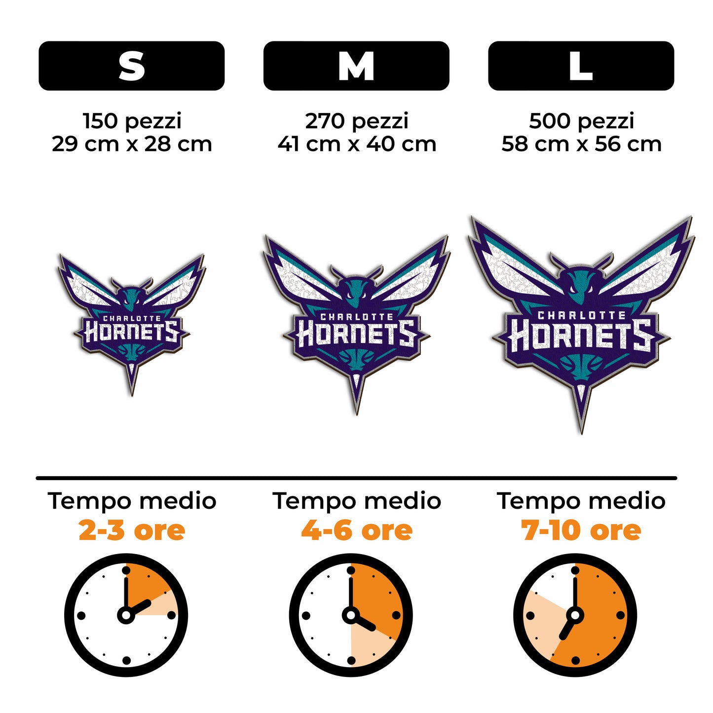 Charlotte Hornets™ Logo - Puzzle di Legno