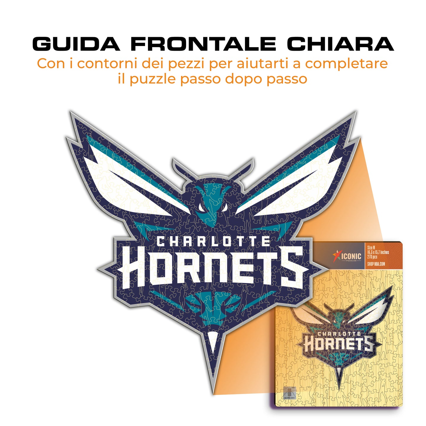Charlotte Hornets™ Logo - Puzzle di Legno