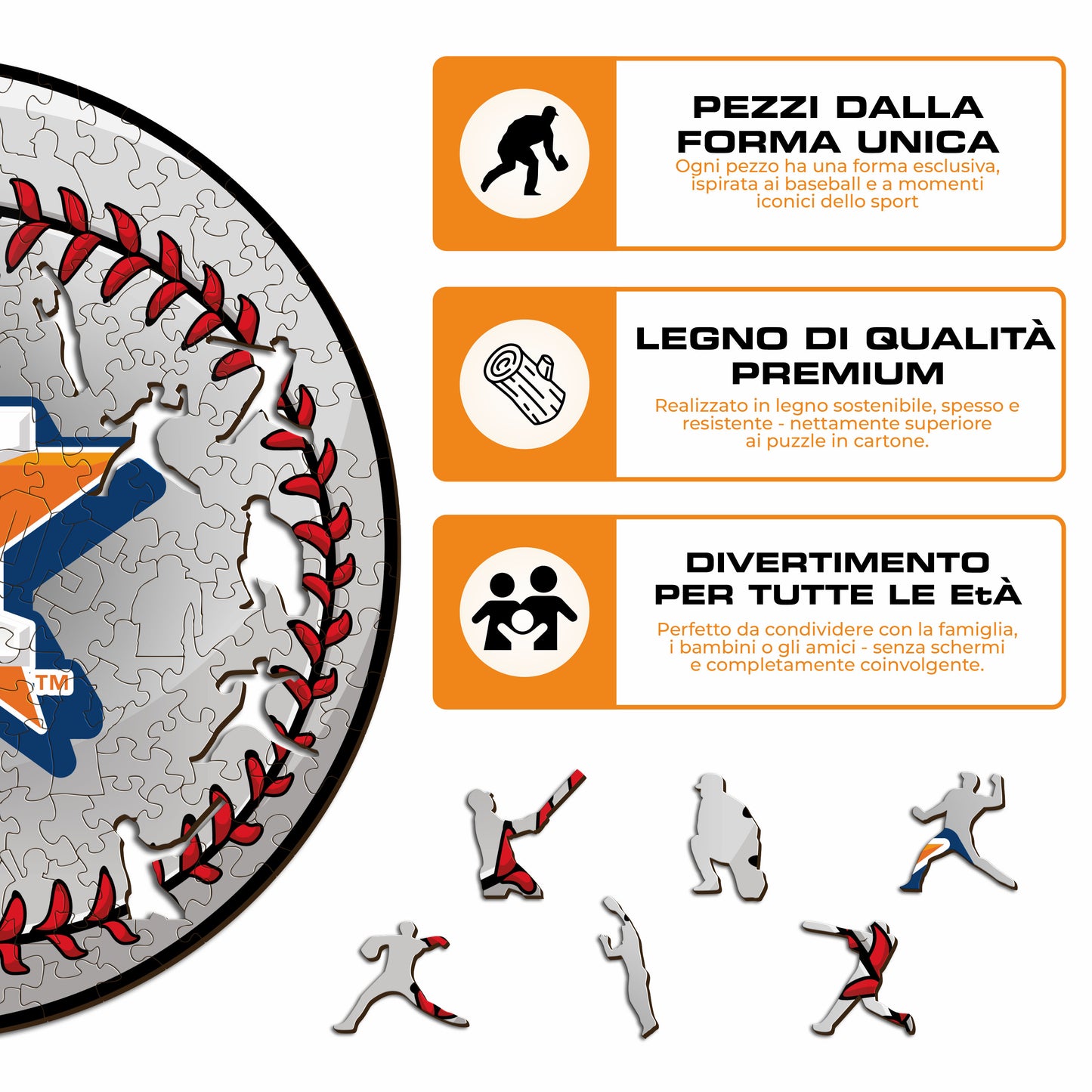 Houston Astros™ Palla - Puzzle di Legno