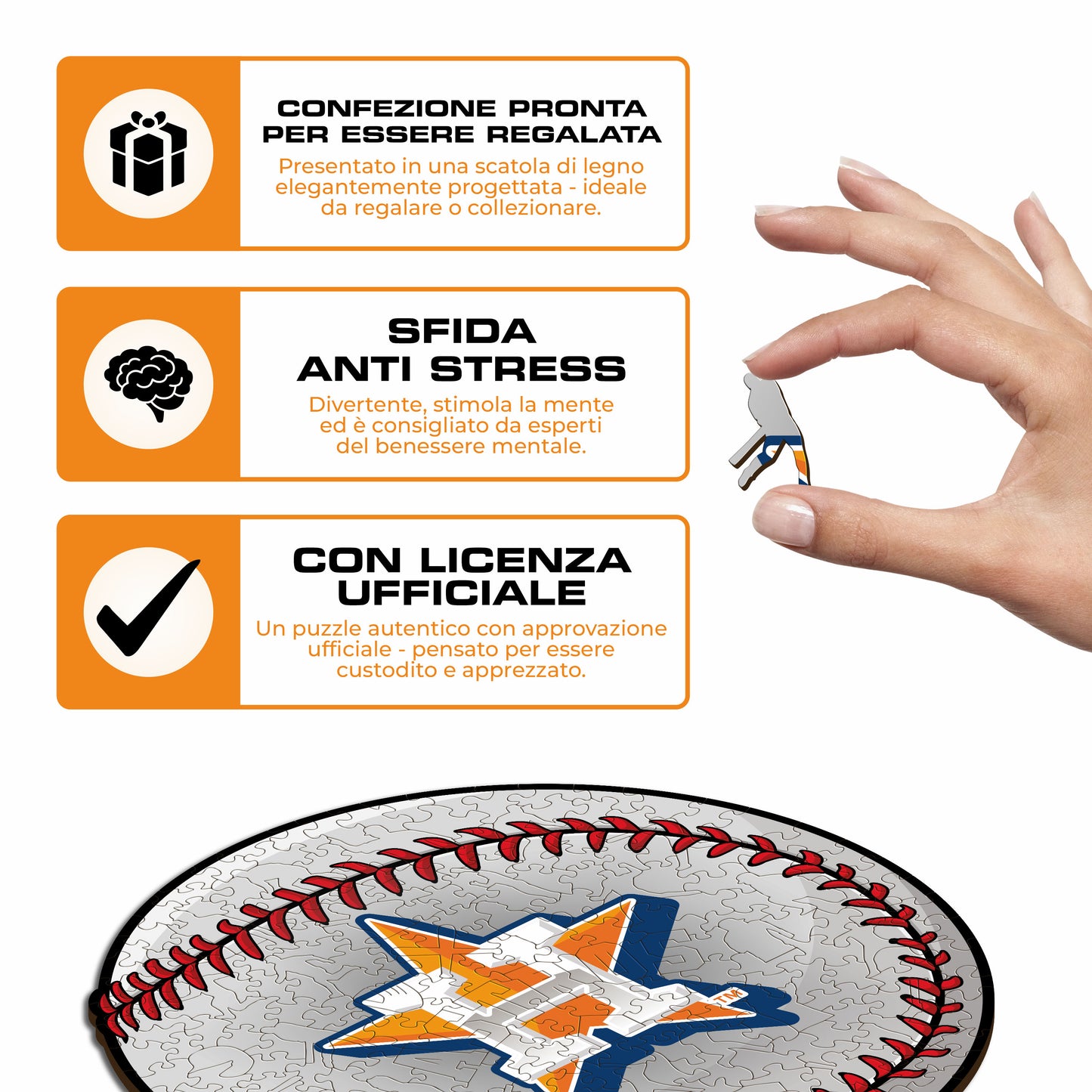 Houston Astros™ Palla - Puzzle di Legno