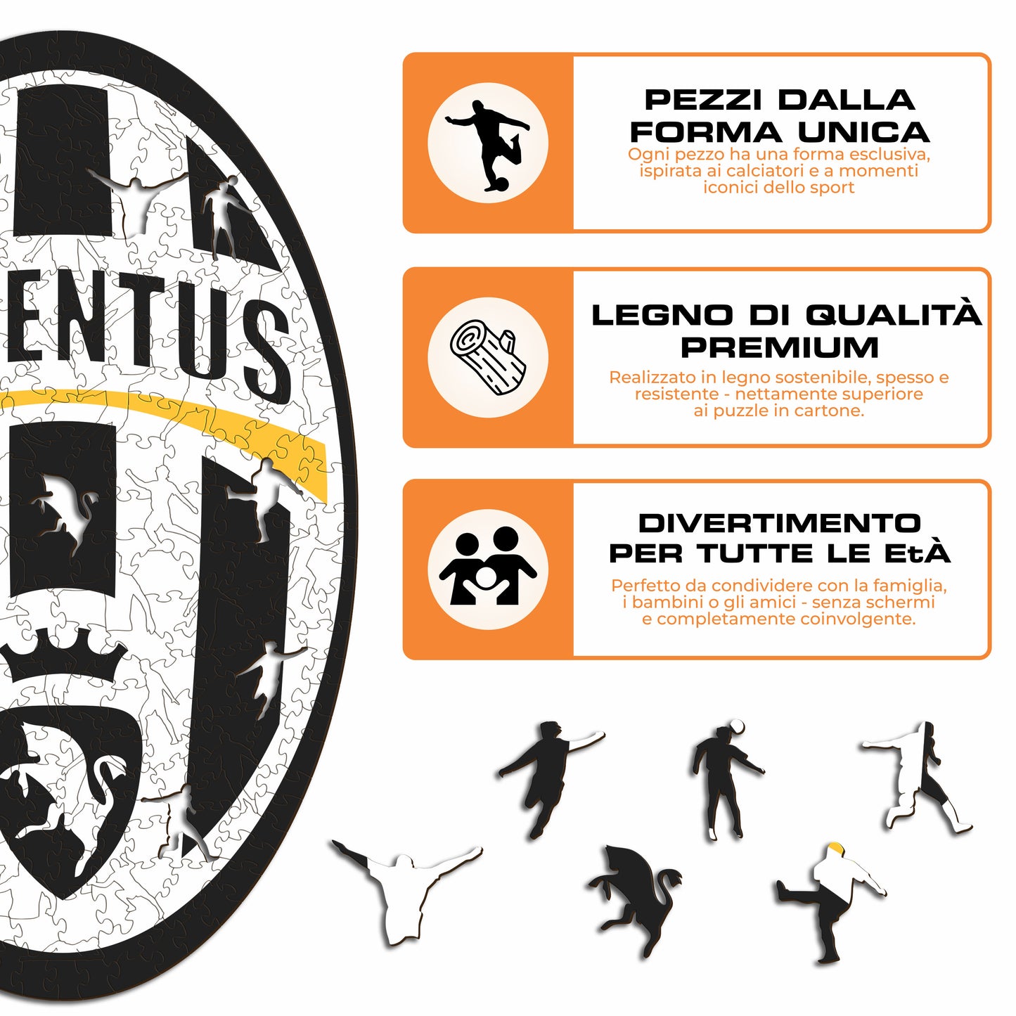 Retro Logo Juventus® - Puzzle di Legno
