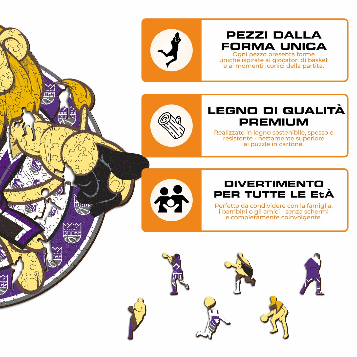 Sacramento Kings™ Mascotte - Puzzle di Legno