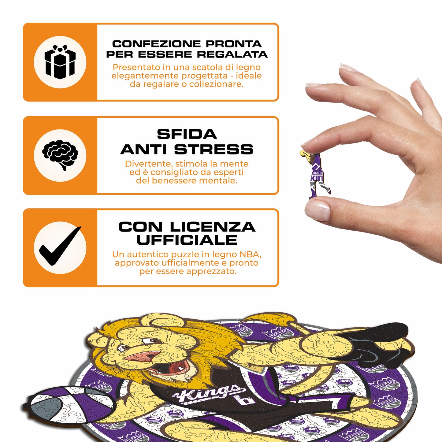 Sacramento Kings™ Mascotte - Puzzle di Legno