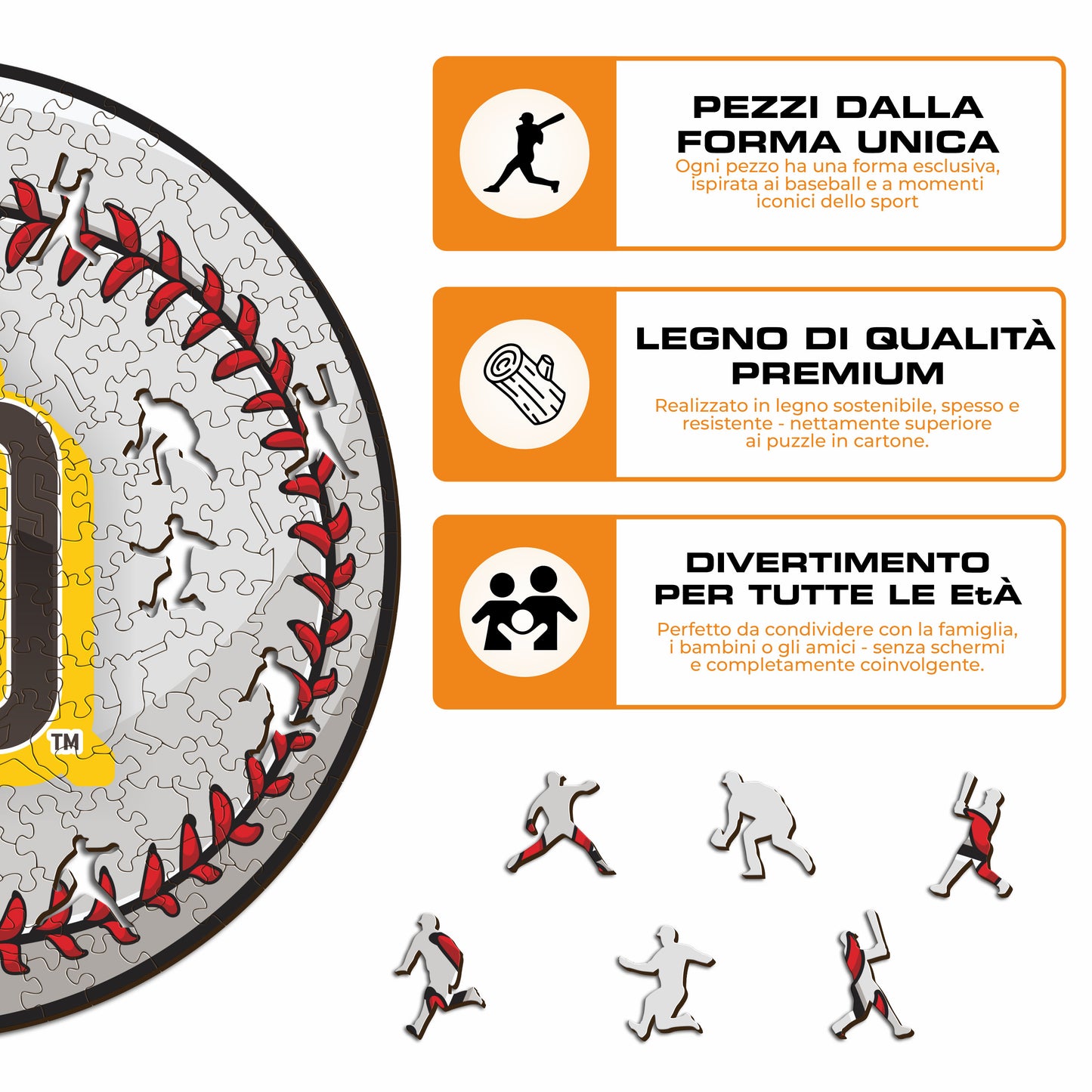 San Diego Padres™ Palla - Puzzle di Legno