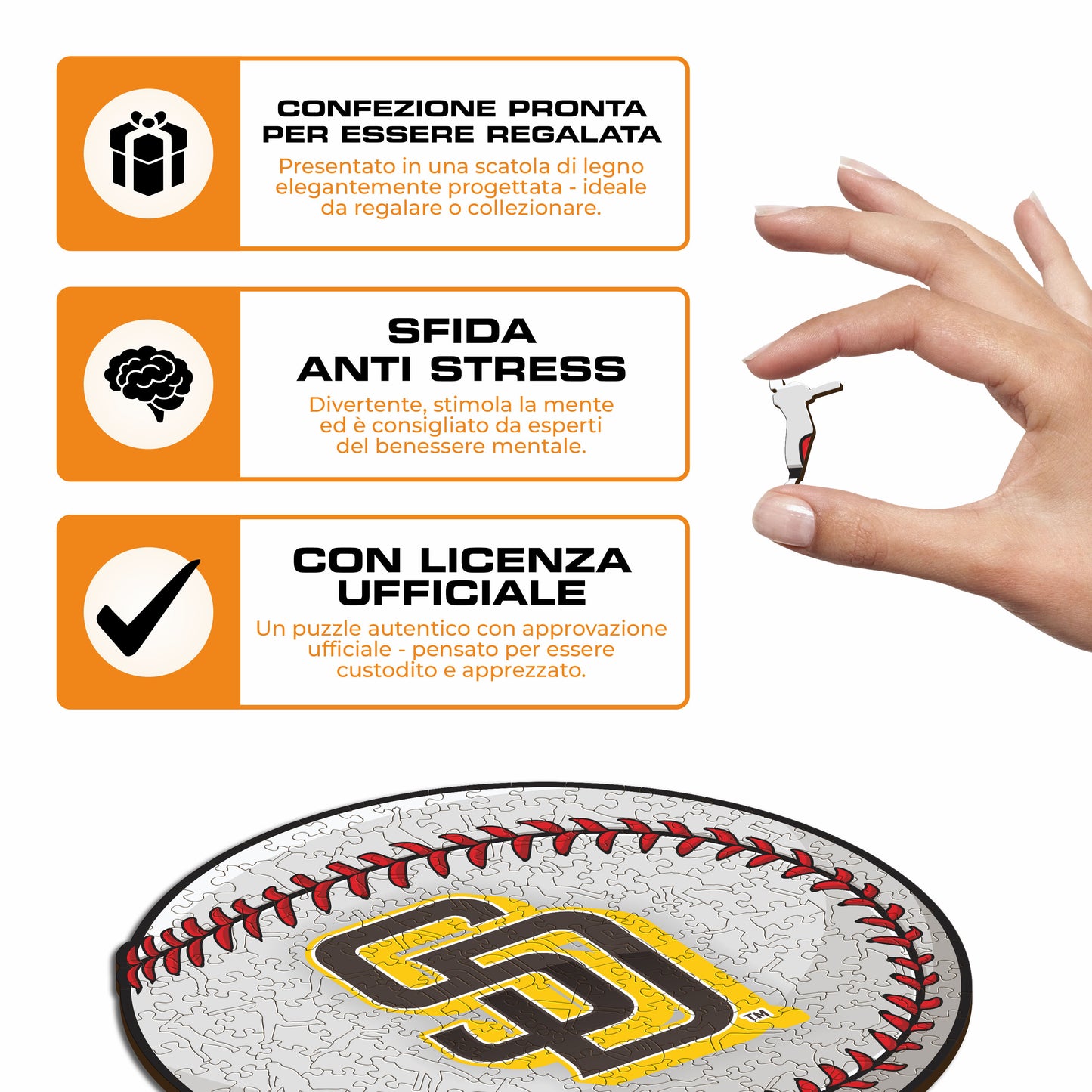 San Diego Padres™ Palla - Puzzle di Legno