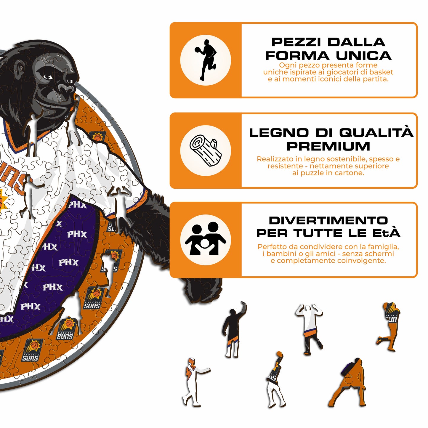 Phoenix Suns™ Mascotte - Puzzle di Legno