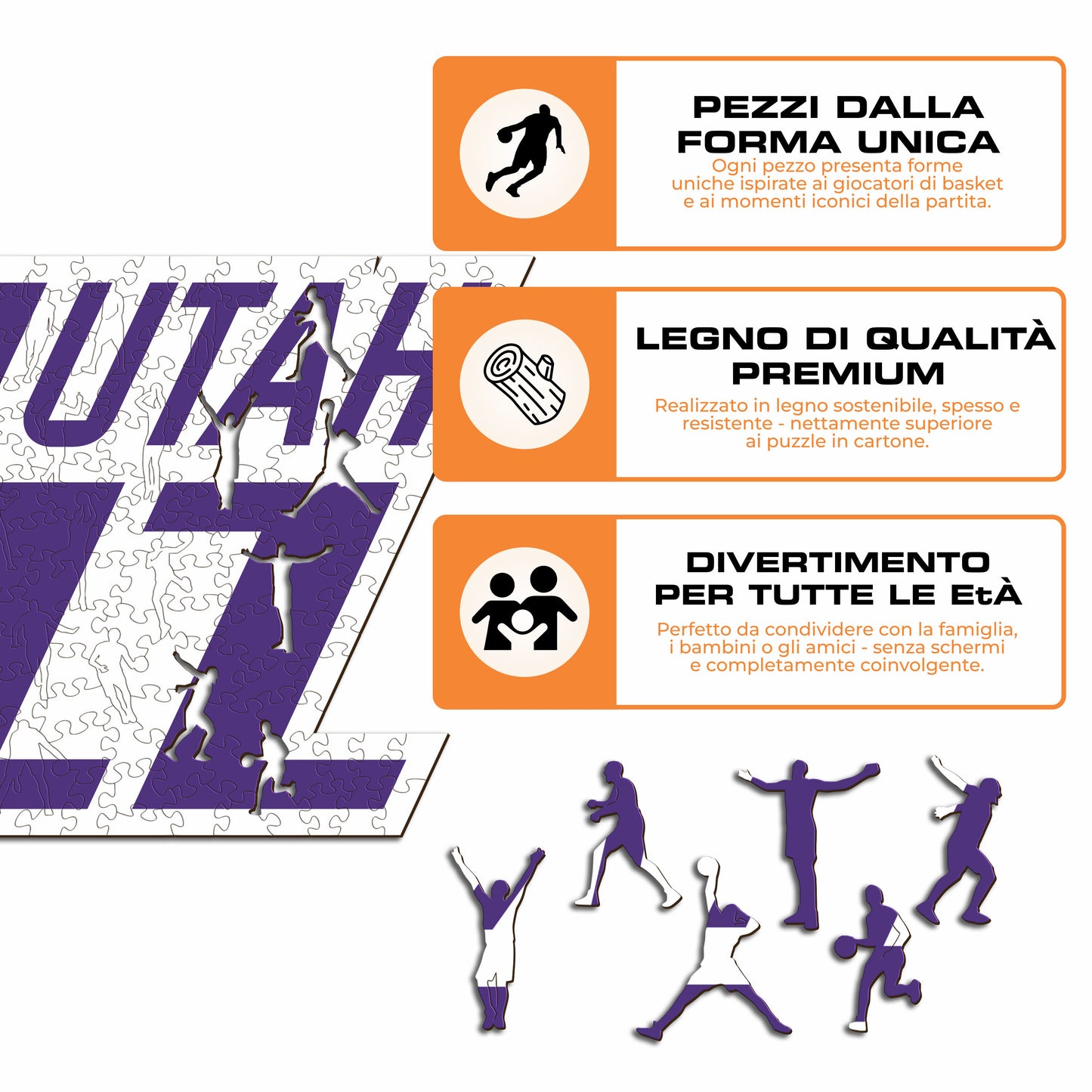 Utah Jazz™ Logo - Puzzle di Legno