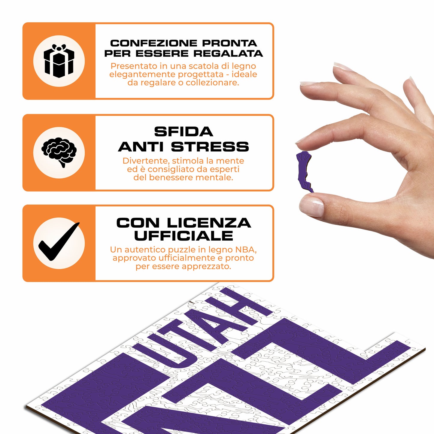 Utah Jazz™ Logo - Puzzle di Legno