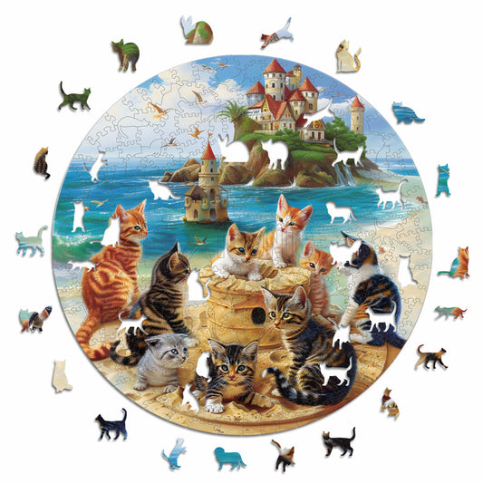 Gattini al Mare - Puzzle di Legno