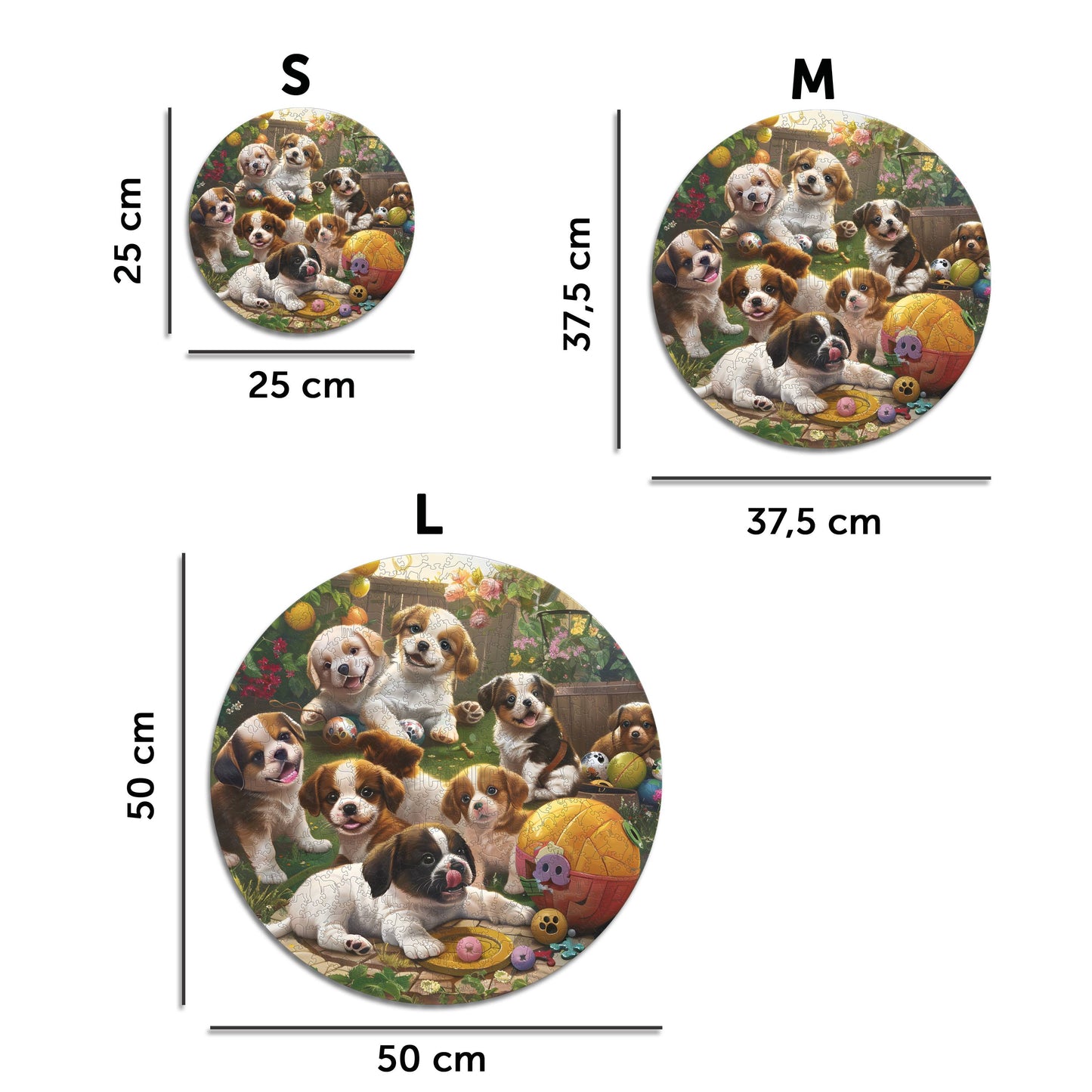 Cagnolini in Giardino - Puzzle di Legno