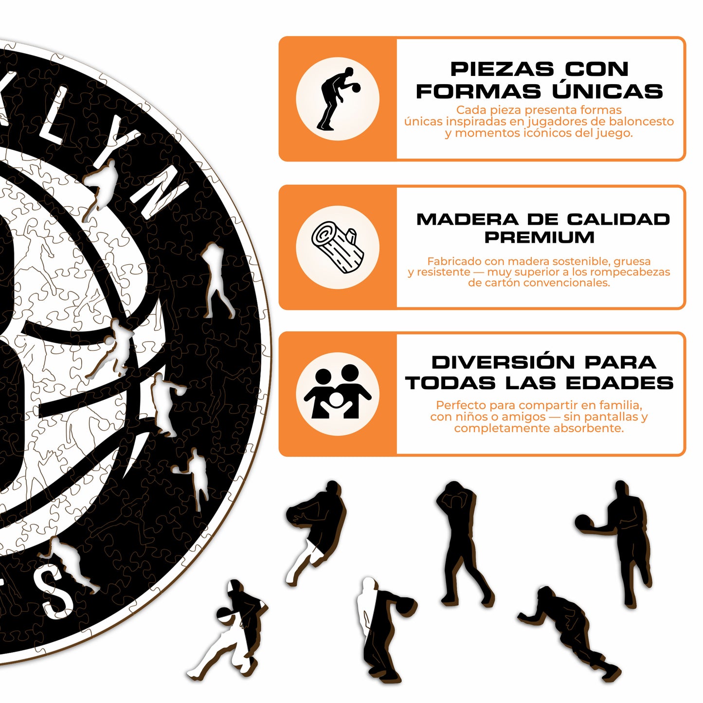 Brooklyn Nets™ Logo - Puzzle di Legno