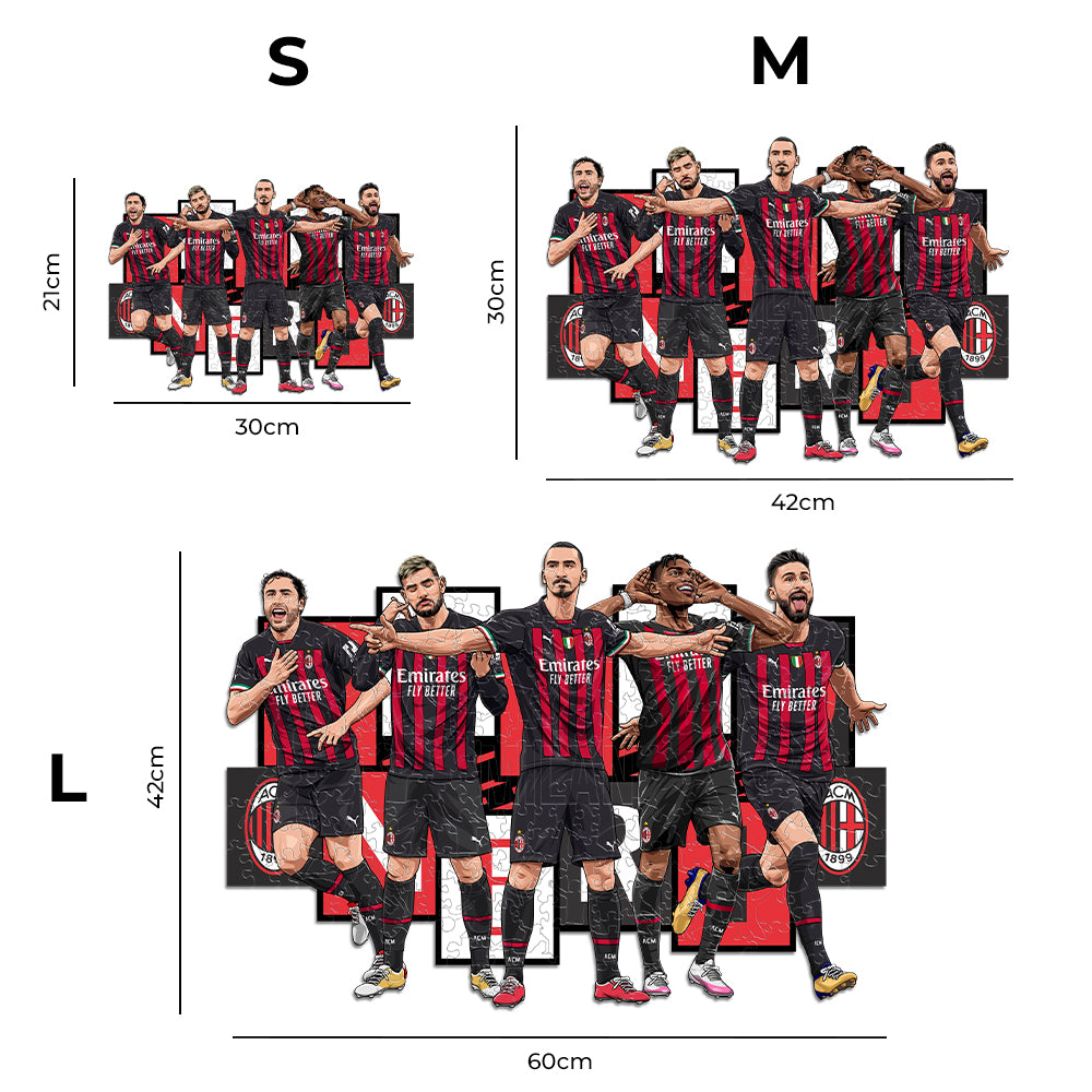 2 PACK Milan® Logo + 5 Players – Iconic Puzzles IT